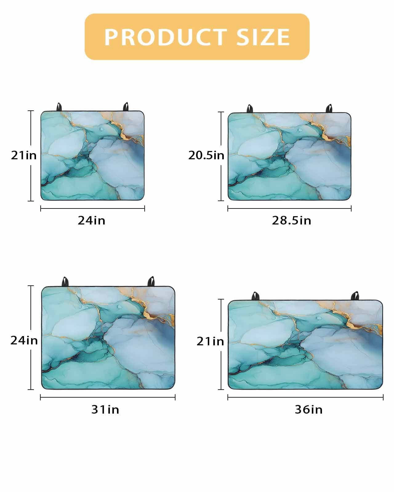 nqOlkjepod Large Induction Cooktop Protector Mat 24"x21", Teal Marble Stove Top Covers for Electric Stove, Contemporary Ink Painted Abstract Art Stove Burner Cover Mats, Glass Top Stove Cover