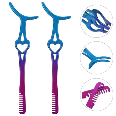 Mobutofu 2Pcs Eyelash Applicator Tool Stainless Steel Lash Tweezers for Travel for Women