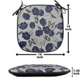 thumbnail image 5 of Floral Chair Seating Cushion Set of 2, Digitally Generated Hand Drawn Flower Motifs and Butterflies, Seat Pads for Office with Anti-slip Backing, 16"x16", Pale Taupe Cream, by Ambesonne, 5 of 7