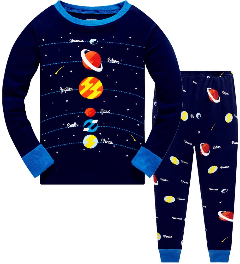Akyzic Boys Pajamas Train 100% Cotton Pjs Toddler 2 Piece Sleepwear Kids Short Set 2t-10t 