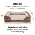 thumbnail image 3 of FurHaven Pet Products Velvet Waves Perfect Comfort Cooling Gel Top Sofa-Style Pet Bed for Dogs & Cats - Brownstone, Medium, 3 of 12