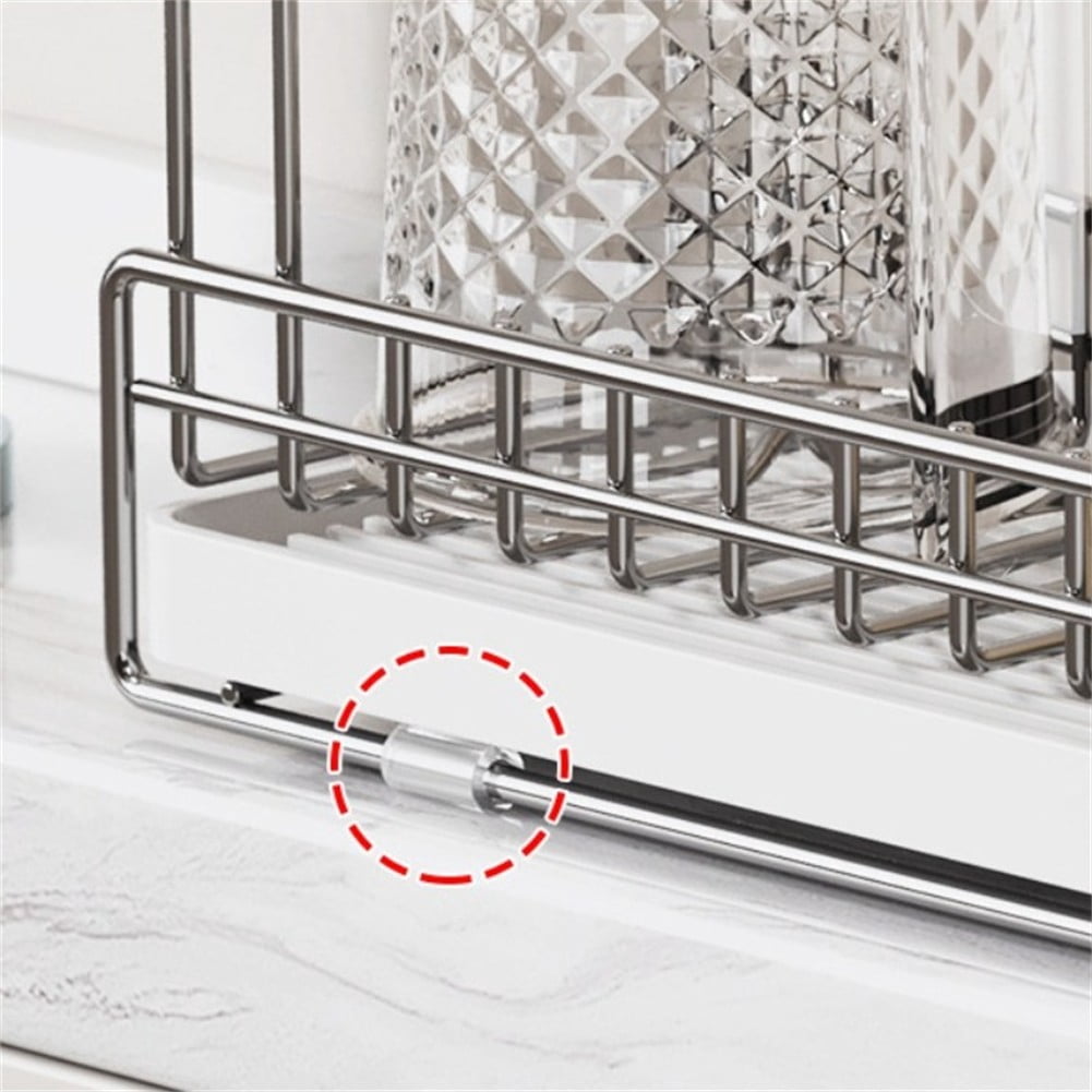PASILI Stainless Steel Utensil Drying Rack Cup Holder For Kitchen Sink Counterorganizer