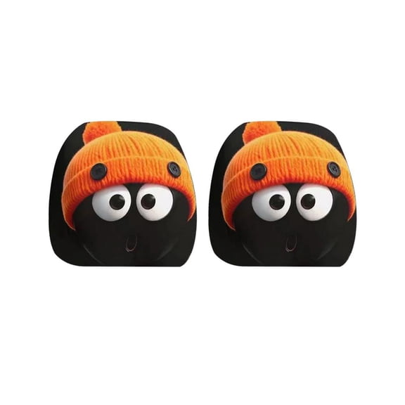 2PCS Universal Funny Cartoon Car Headrest Covers,Car Seat Head Rest Protector,Creative Car Interior Decoration Accessories