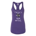 thumbnail image 2 of Wild Bobby, I Love You To Texas And Back Plaid Pop Culture Ladies Racerback Tank Top, Purple Rush, Large, 2 of 3