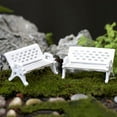 thumbnail image 3 of Ludlz 2Pcs Mini Park Seat Bench Garden Ornament Miniature Craft Fairy Dollhouse Decor, 3 of 7