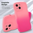 thumbnail image 3 of for iPhone 13 Case Gradient Silicone Case with Wireless Charger, Wave Edge Soft Back Cover with Screen Protector Cover for Girls Women -Pink, 3 of 6