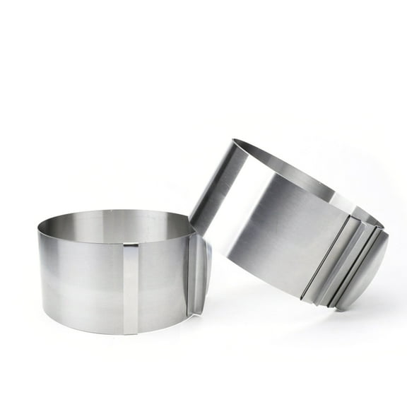 Raindrops Adjustable Stainless Steel Round Cake Mold for Baking Use Silver 16x16x8 5cm