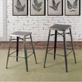 thumbnail image 3 of Furniture of America Merin Square Backless Dining Room 30" Bar Stools, Gun Metal (Set of 2), 3 of 5