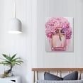 thumbnail image 3 of Nawypu Pink Perfume Bottle Rose Flowers Canvas Wall Art - Fashion Aesthetic Makeup Glitter Bathroom Wall Decor - Framed Modern Paris Coco Painting Pictures For Bedroom Ready To Hang, 3 of 4