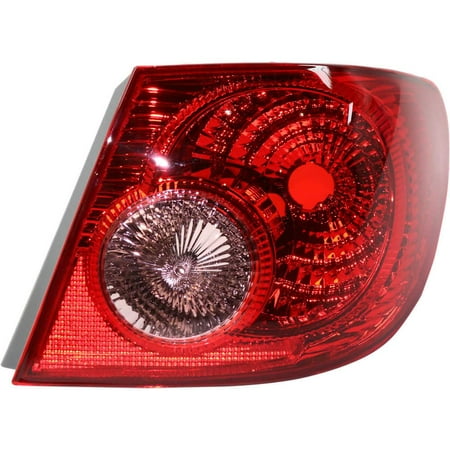Tail Light Compatible with 2005-2008 Toyota Corolla 1.8L I4 Right Passenger Side HALOGEN T730117-U 164HP
