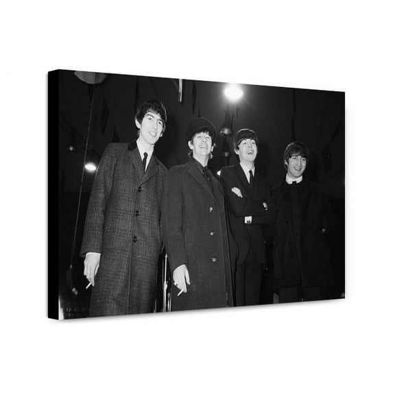 Canvas Print: The Beatles Arriving And Press Conference (British Rock & Rollers)