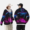 thumbnail image 3 of KLL Futuristic Purple Panther A、 Print Men's Women’s UPF 50+ Sun Protection Outdoor Hoodie Jacket Long Sleeve Fishing Hiking Performance Shirt-3X-Large, 3 of 6