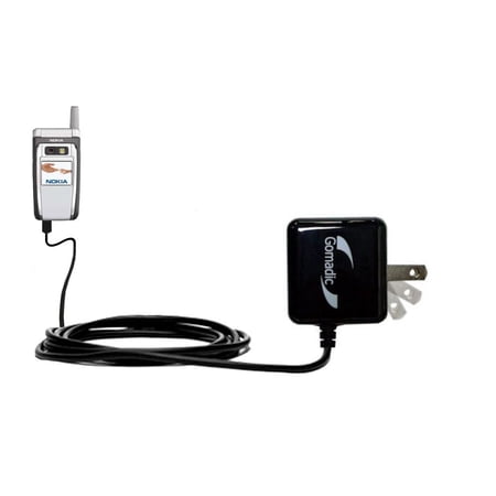 Gomadic Intelligent Compact AC Home Wall Charger suitable for the Nokia 6155i 6165i - High output power with a convenient, foldable plug design - Uses