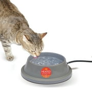 K&H Pet Products Thermal-Bowl Outdoor Heated Cat & Dog Water Bowl Slate Gray 32 Ounces