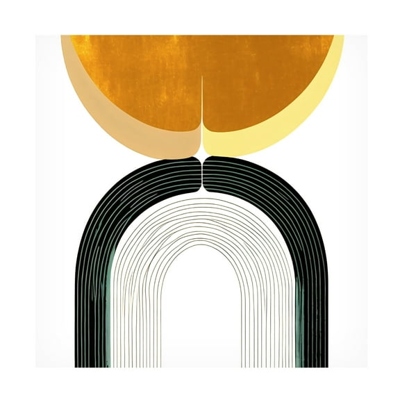 Canvas Wall Art - Ray Heere 'Mid Century Abstract Painting 13' Wall Art for Living Room, Bedroom, or Office Décor by Trademark Fine Art - 14 x 14 Inches