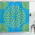 thumbnail image 1 of Ambesonne Illusion Shower Curtain, Illusionary Spinning Lines, 69"Wx75"L, Yellow Green Sky Blue, 1 of 3