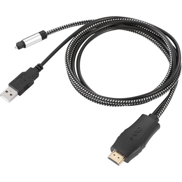 KSRplayer Convertidor HDMI de 192KHz de Oído/arco a Optical Audio – Plug & Play Cable Integrado de 3.4 Ft, Extractor de Audio para TV a Barra de Sonido, Compatible con Dolby/DTS 5.1 para Sistema d...