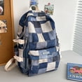 thumbnail image 4 of Mochila de mezclilla Patchwork Estudiantes Librero Lindo Mochila para la escuela Viajes al aire libre, 4 of 8