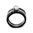 thumbnail image 3 of 2.5 Ct Marquise Cut Zirconia Black Stainless Steel Wedding Ring Set Women's Size 10, 3 of 6