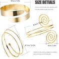 thumbnail image 4 of Juego de 6 brazaletes para la parte superior del brazo, brazaletes y pulseras ajustables de plata y oro para mujer, 4 of 5