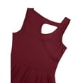 thumbnail image 6 of YiZYiF Womens High Low Lyrical Ballet Dance Leotard Dress for Stage Performance Burgundy S, 6 of 7