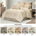 thumbnail image 3 of Lanco Luxury 13 Piece Gold Comforter Set , King Size Jacquard Bedding , All Season Floral Bedding Set , Bed Skirt, Pillows & Shams, 3 of 7