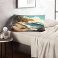 thumbnail image 6 of Lsque Coastal Palm Beach Pattern Pillow Case – Soft & Cozy Throw Pillow Cover, Hypoallergenic Cushion Case for Sleeping Women with Envelope Closure-20"x30", 6 of 6