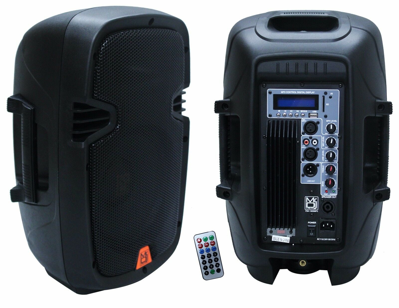 Mr. Dj USA PBX2109MP3 12" Speaker System with MP3 Player and Amplifier