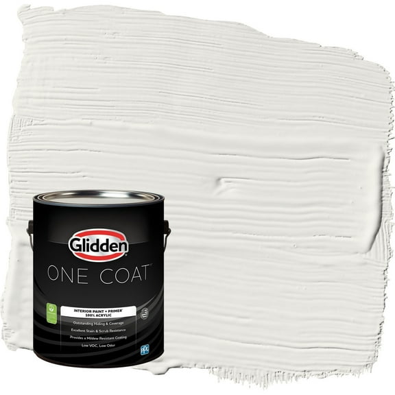 Glidden One Coat Willow Springs / White Semi-Gloss Interior Paint with Primer, 1 Gallon