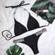 thumbnail image 1 of Traje de baño de 2 piezas para mujer, traje de baño , con cuello halter triangular, traje de baño con de imitación de cristal, ro Negro M Baoblaze Traje de bikini de mujer, 1 of 8