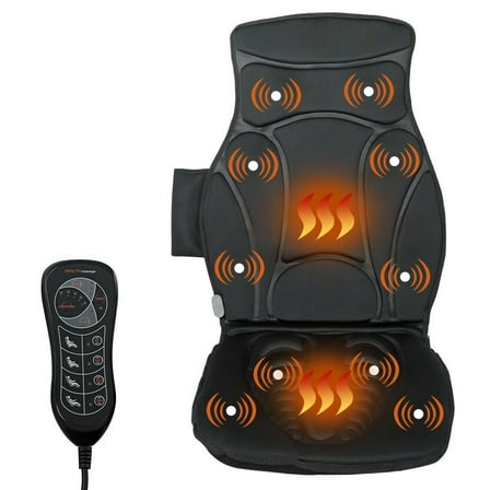 Gymax Vibration Massage Car Seat Cushion Back Massager w/ 10 Vibrating Motors