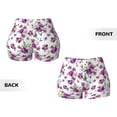 thumbnail image 5 of Vsdgher Rose Flowers print Workout Shorts for Women Seamless Soft Smooth Gym Yoga Scrunch Active Exercise Fitness Shorts, 5 of 8