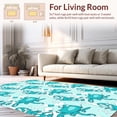 thumbnail image 2 of ODIKA 3'x5' Machine Washable Non-Slip Area Rug, Nautical Stars and Shells for Beachy Vibes High Traffic Rug, Turquoise, 341569, 2 of 7