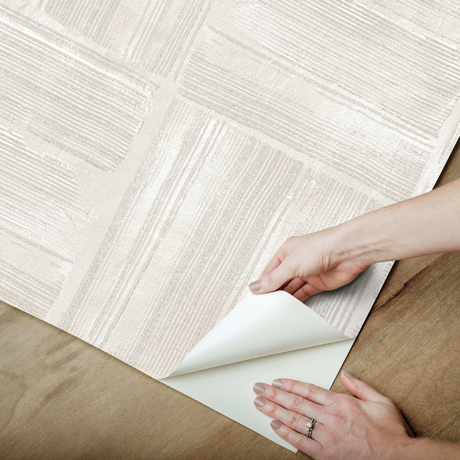 Dimensional Square Plaster Peel and Stick Wallpaper
