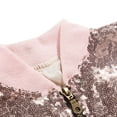 thumbnail image 6 of eczipvz Girls' Sequin Bomber Jacket with Pockets Lightweight Sparkle Long Sleeve Zipper Gradient Jackets for Kid (Pink,8 Years), 6 of 7