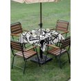 thumbnail image 4 of Outdoor Tablecloth with Umbrella Hole for Patio/Picnic/Party/Camping, Sage Green Black Geometric Waterproof Table Cloth Square Cover Washable, Abstract Art Modern Line (60"x 60"), 4 of 8