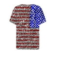 thumbnail image 5 of Red White and Blue Blouse for Women American Flag Shirts for Women Red White and Blue Womens Shirts Memorial Day Shirts Ladies Independence Day Printed Button V-Neck Top Shirt, 5 of 5