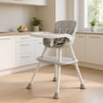thumbnail image 4 of Silla Periquera de Bebe para Comer 2 en 1 Convertible en Silla y Mesa de Estructura Firme con Broches de Seguridad y Patas Antideslizantes Gris, 4 of 5