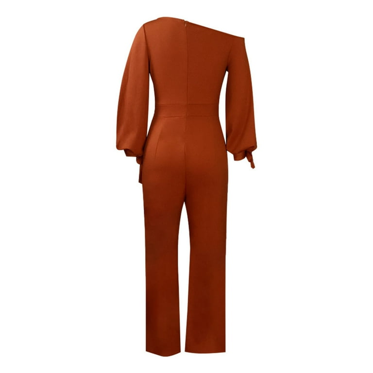 Aloohaidyvio Women's Elegant Long Sleeve Jumpsuit Casual Straight - Main Image