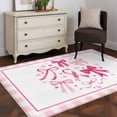 thumbnail image 3 of Valentine's Day Area Rugs 4'x6', Washable Small Throw Rugs for Office Bathroom, Pink Bows Romantic Love Heart Checkered Indoor Outdoor Rug Non-Slip Low Pile Carpet Runner Reversible Floor Mats, 3 of 8