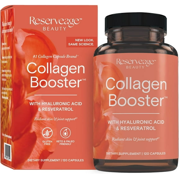 Reserveage Beauty, Collagen Booster, Collagen Supplement for Skin Care and Joint Health, Supports Healthy Collagen Production for Men & Women, 120 Capsules (60 Servings)