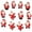 Red, variant on 12PCS Mini Santa Claus Christmas Ornaments Resin Figurines Holiday Party Decorations