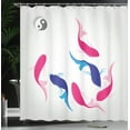 thumbnail image 4 of Ambesonne Japanese Shower Curtain, Fish Yin Yang, 69"Wx84"L, Pink Blue, 4 of 5
