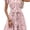 Pink, variant on Women Summer Polka Dot Casual Wrap Ruffle Sleeve Belted Flowy Mini Dress for Women Vacation