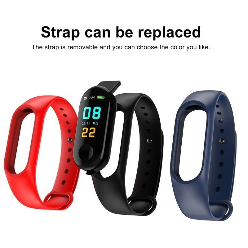 Color Blocks Smart Band Bracelet Watch Connects Bluetooth Active Tracker