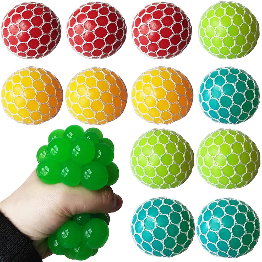 1 Anti Stress Reliever Mesh Grape Ball Autism Mood Squeeze Relief Toys 