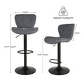 thumbnail image 3 of Hawsaiy Modern Bar Stools Set of 2, Adjustable Faux Leather Upholstered Swivel Bar Stools, Counter Height Bar Chairs with Back for Kitchen Island, Dark Gray, 3 of 6