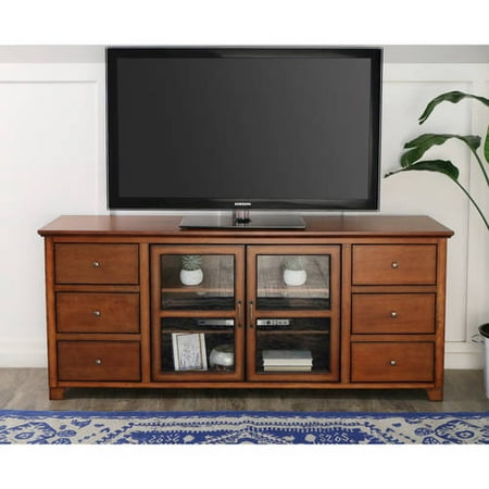 Rustic Brown Wood TV Stand for TVs up to 70 inches ...