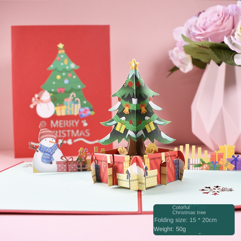 HCXIN 2022 new creative 3D greeting card holiday greetings handmade