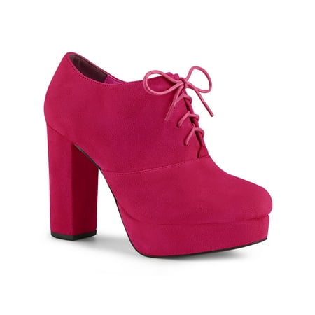 

Allegra K Women s Platform Block Heel Lace Up Ankle Boots